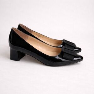 Adrienne Vittadini Black Patent Block Heel Size 7